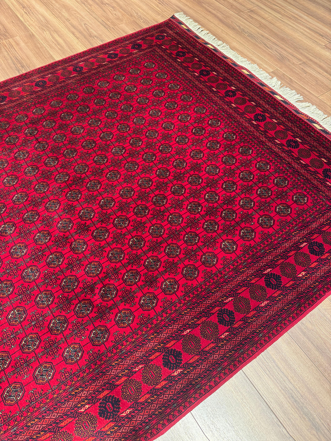 Afgan Halısı Bilcik Buhara Orijinal El Dokuması Kök Boya Yün 172x235 4.04 Metrekare - 5x7 ft