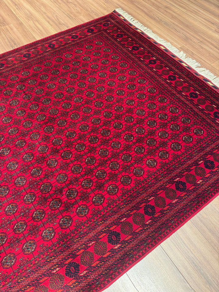 Afgan Halısı Bilcik Buhara Orijinal El Dokuması Kök Boya Yün 172x235 4.04 Metrekare - 5x7 ft