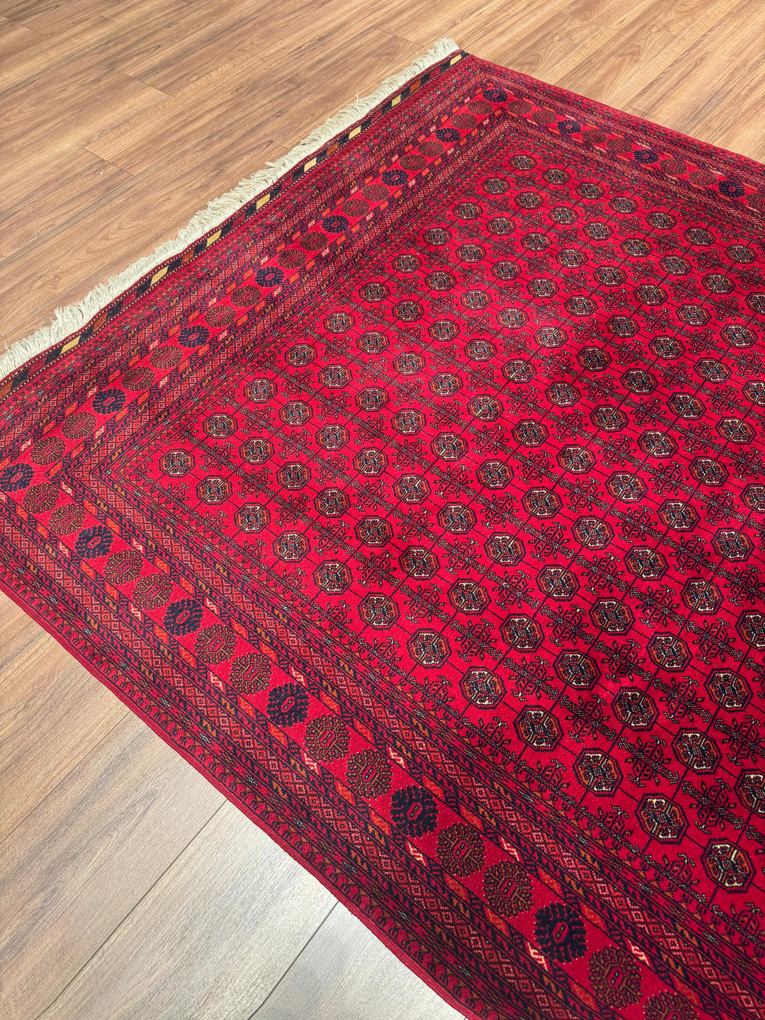 Afgan Halısı Bilcik Buhara Orijinal El Dokuması Kök Boya Yün 172x235 4.04 Metrekare - 5x7 ft