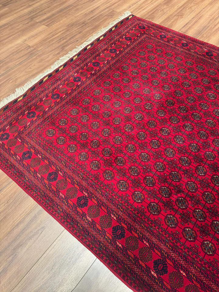 Afgan Halısı Bilcik Buhara Orijinal El Dokuması Kök Boya Yün 172x235 4.04 Metrekare - 5x7 ft