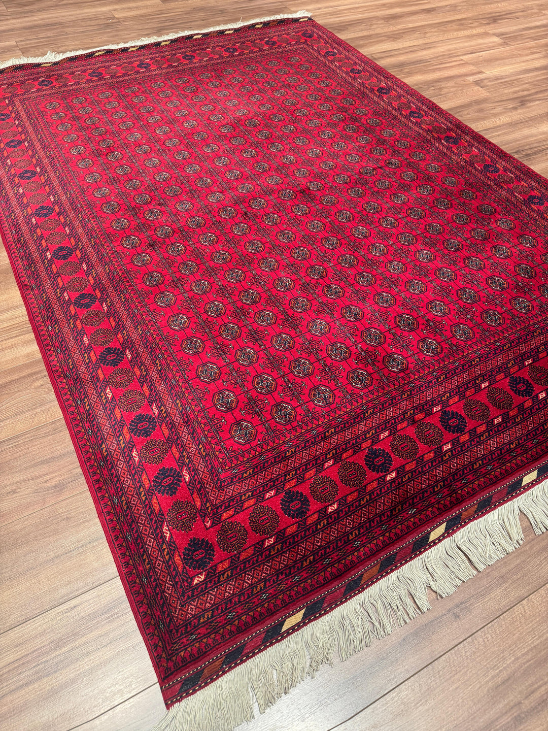 Afgan Halısı Bilcik Buhara Orijinal El Dokuması Kök Boya Yün 172x235 4.04 Metrekare - 5x7 ft