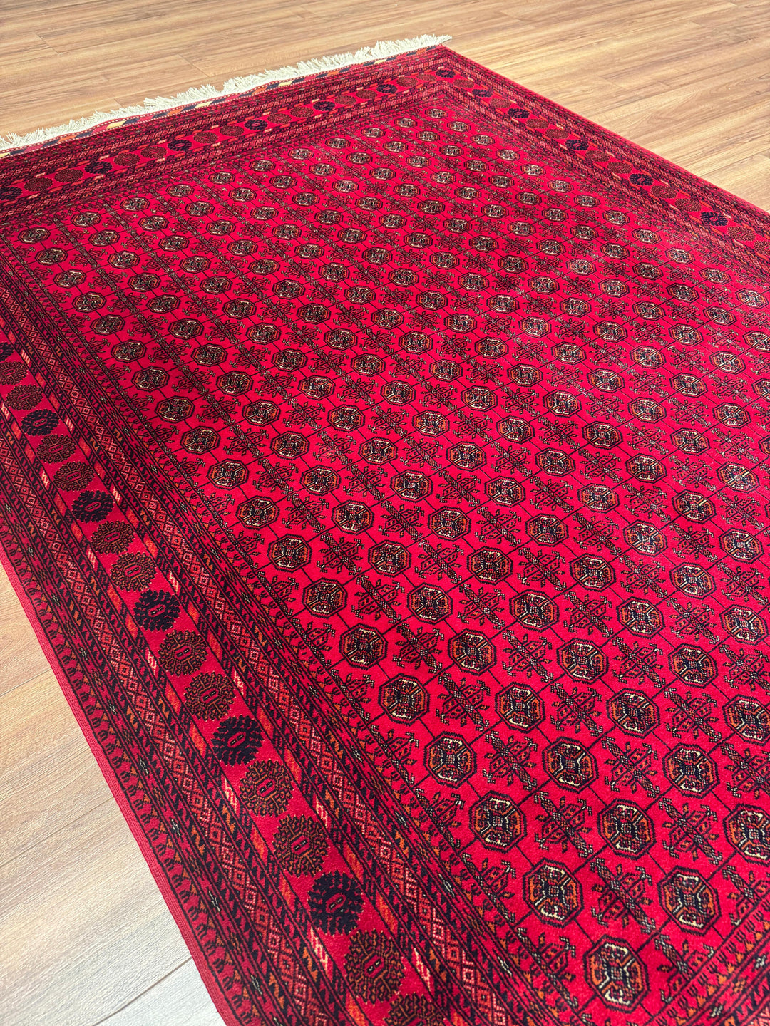 Afgan Halısı Bilcik Buhara Orijinal El Dokuması Kök Boya Yün 172x235 4.04 Metrekare - 5x7 ft