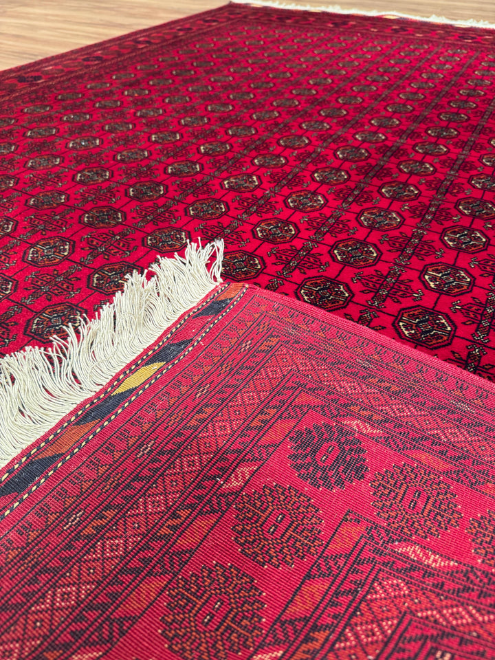 Afgan Halısı Bilcik Buhara Orijinal El Dokuması Kök Boya Yün 172x235 4.04 Metrekare - 5x7 ft