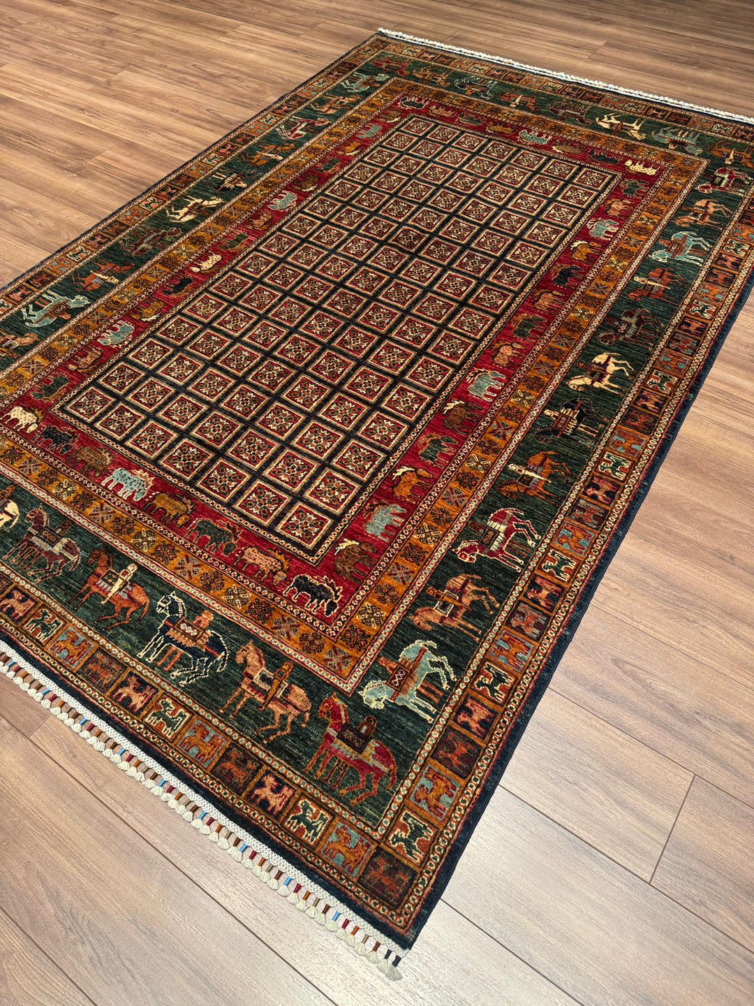 Pazırık Orijinal El Dokuması Multi Kök Boya Yün Halı 174x259 4.51 Metrekare - 5x7 ft