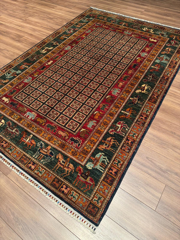 Pazırık Orijinal El Dokuması Multi Kök Boya Yün Halı 174x259 4.51 Metrekare - 5x7 ft