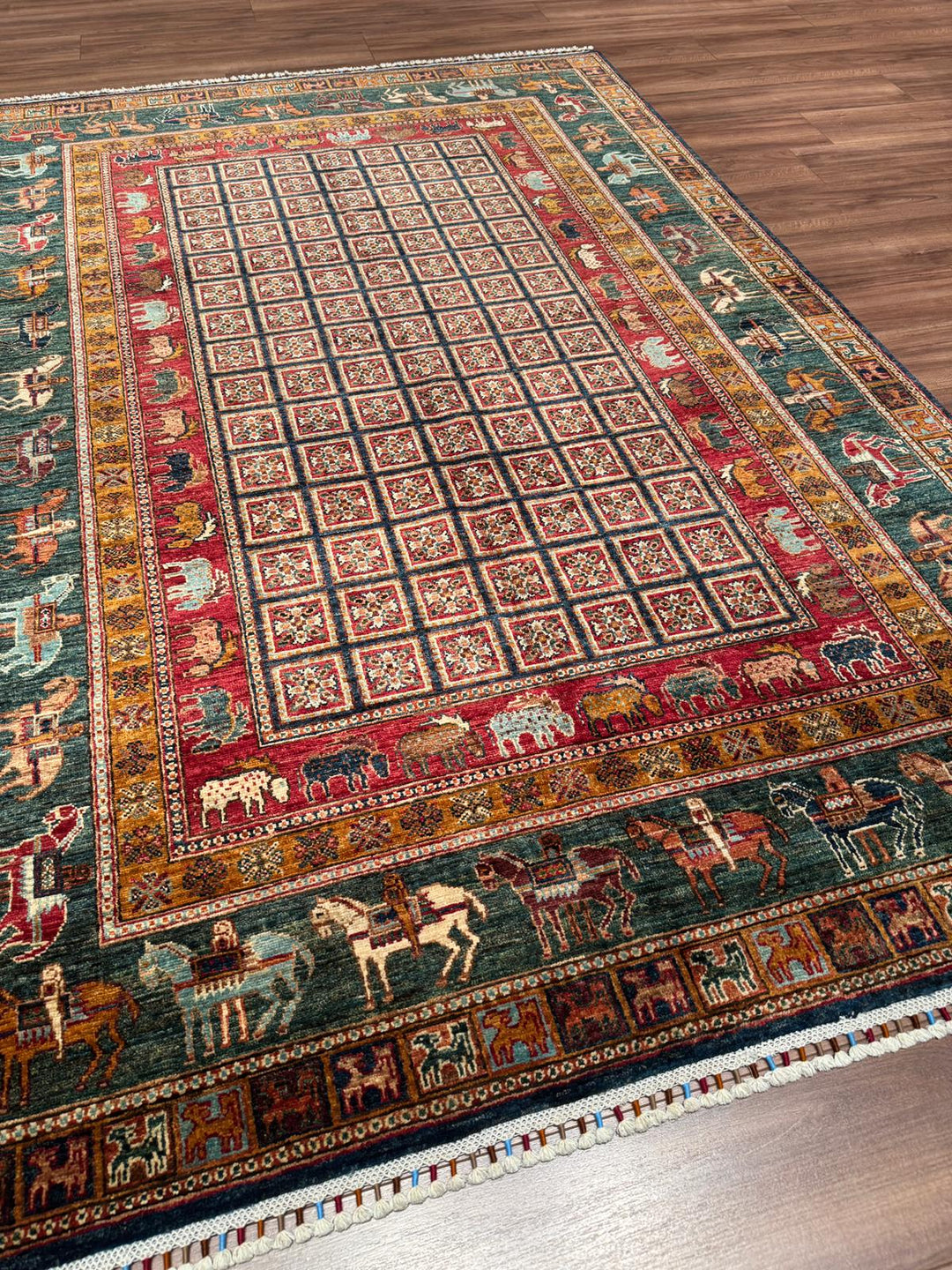 Pazırık Orijinal El Dokuması Multi Kök Boya Yün Halı 174x259 4.51 Metrekare - 5x7 ft