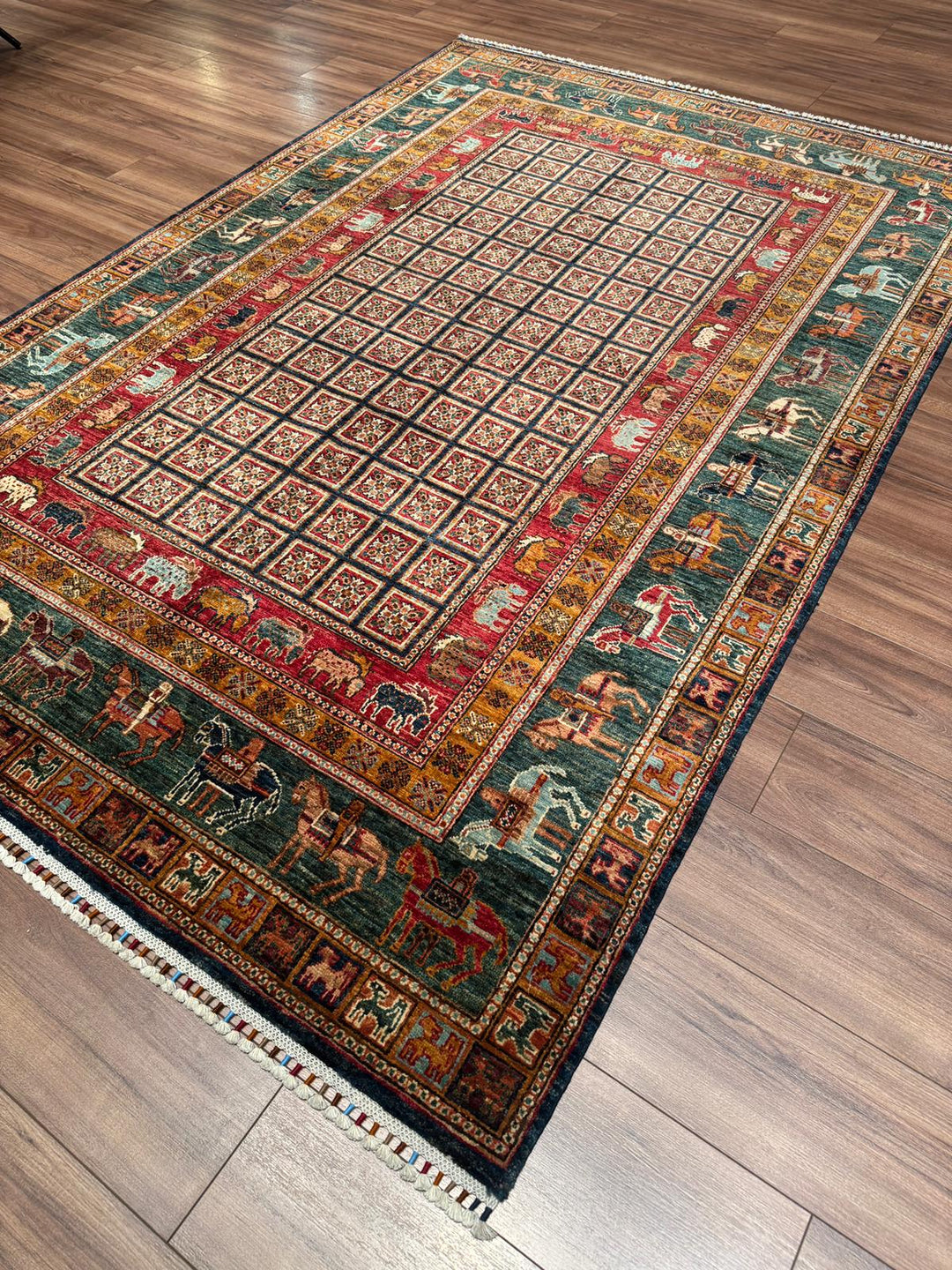 Pazırık Orijinal El Dokuması Multi Kök Boya Yün Halı 174x259 4.51 Metrekare - 5x7 ft