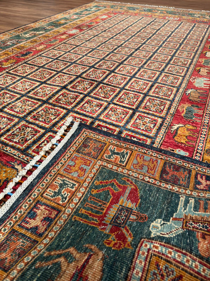 Pazırık Orijinal El Dokuması Multi Kök Boya Yün Halı 174x259 4.51 Metrekare - 5x7 ft
