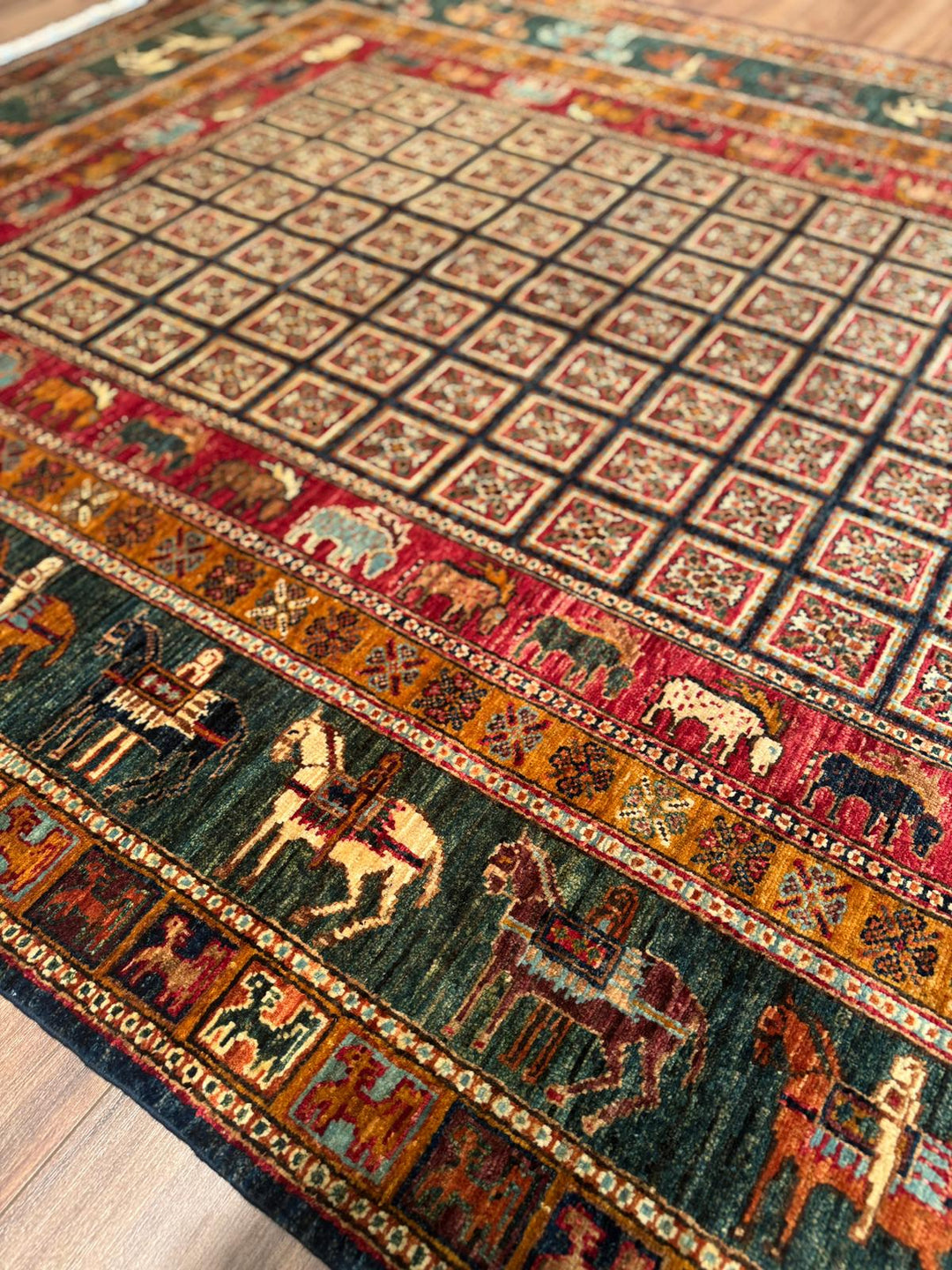 Pazırık Orijinal El Dokuması Multi Kök Boya Yün Halı 174x259 4.51 Metrekare - 5x7 ft