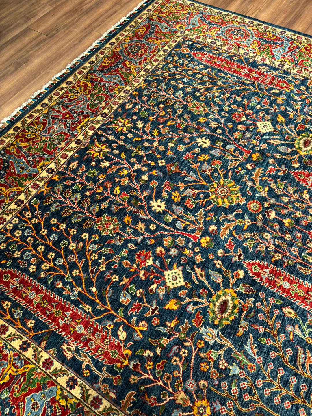 Haris Hayat Ağacı Orijinal El Dokuması Multi Kök Boya Yün Halı 251x314 7.88 Metrekare - 8x10 ft