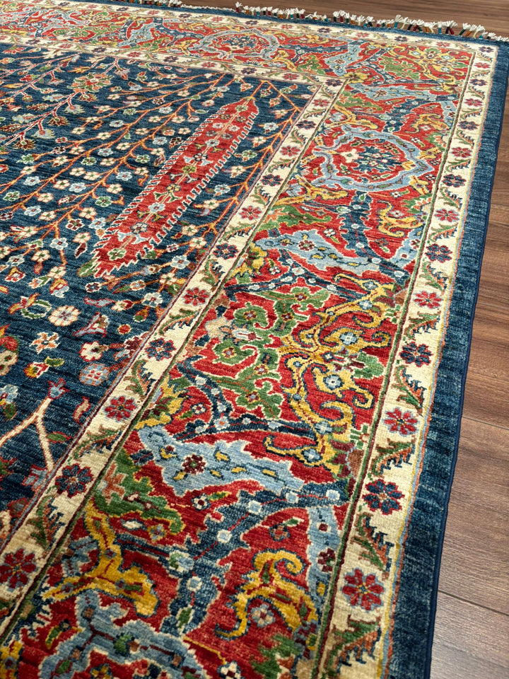 Haris Hayat Ağacı Orijinal El Dokuması Multi Kök Boya Yün Halı 251x314 7.88 Metrekare - 8x10 ft
