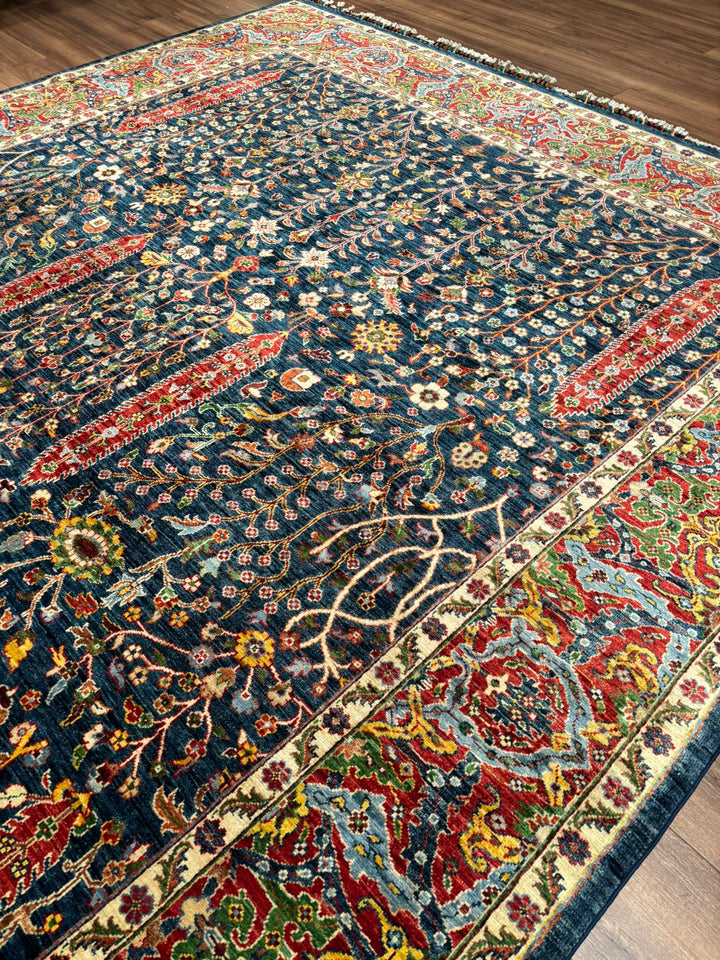 Haris Hayat Ağacı Orijinal El Dokuması Multi Kök Boya Yün Halı 251x314 7.88 Metrekare - 8x10 ft
