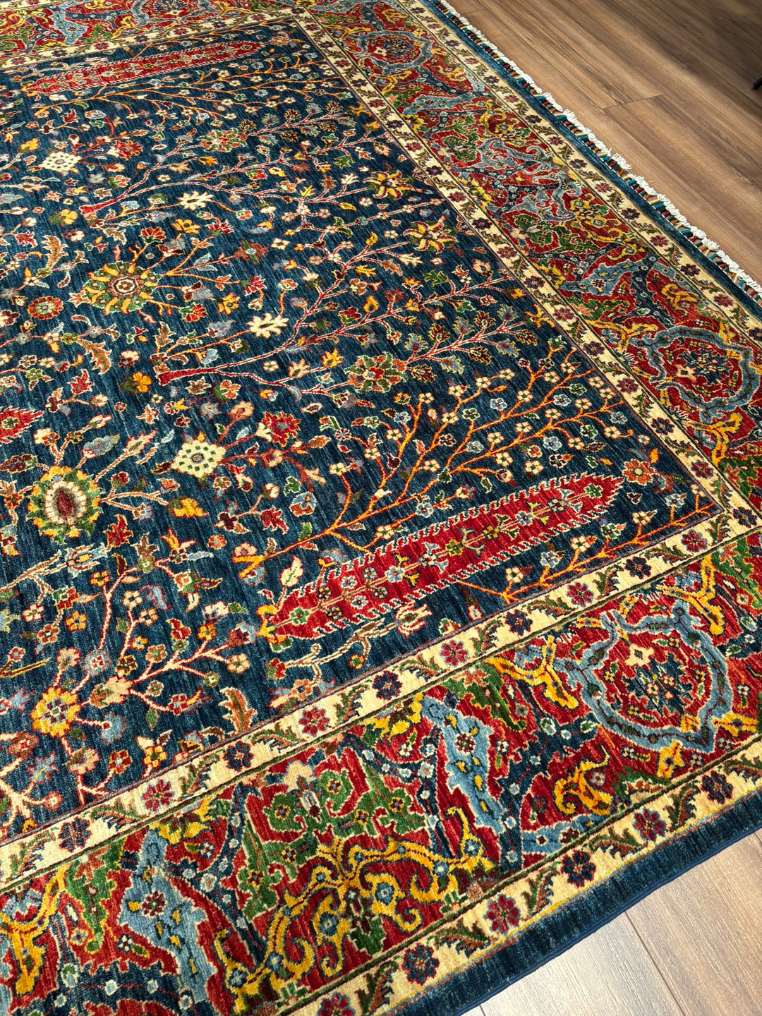 Haris Hayat Ağacı Orijinal El Dokuması Multi Kök Boya Yün Halı 251x314 7.88 Metrekare - 8x10 ft