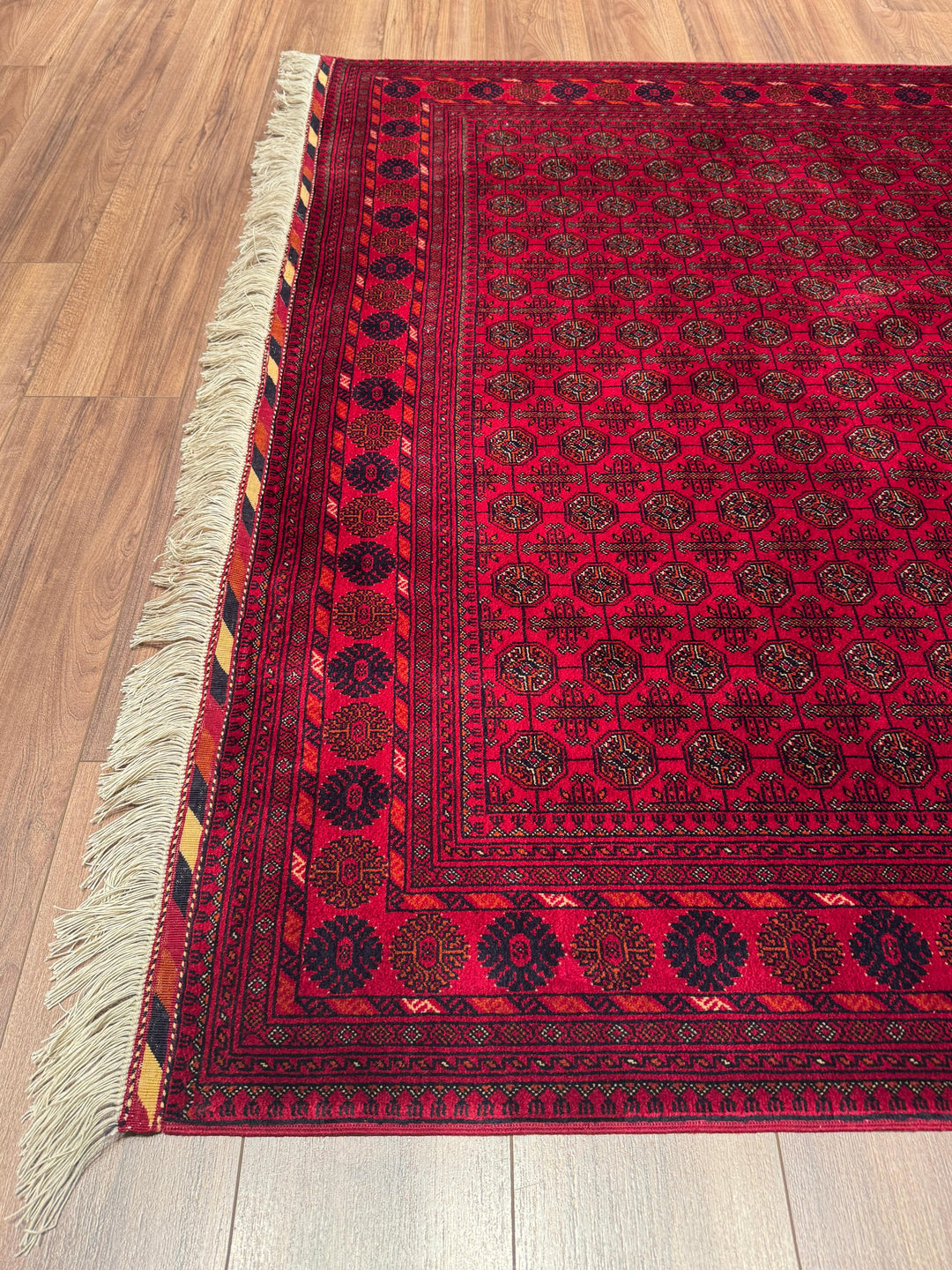 Afgan Halısı Bilcik Buhara Orijinal El Dokuması Kök Boya Yün 173x238 4.12 Metrekare - 5x7 ft