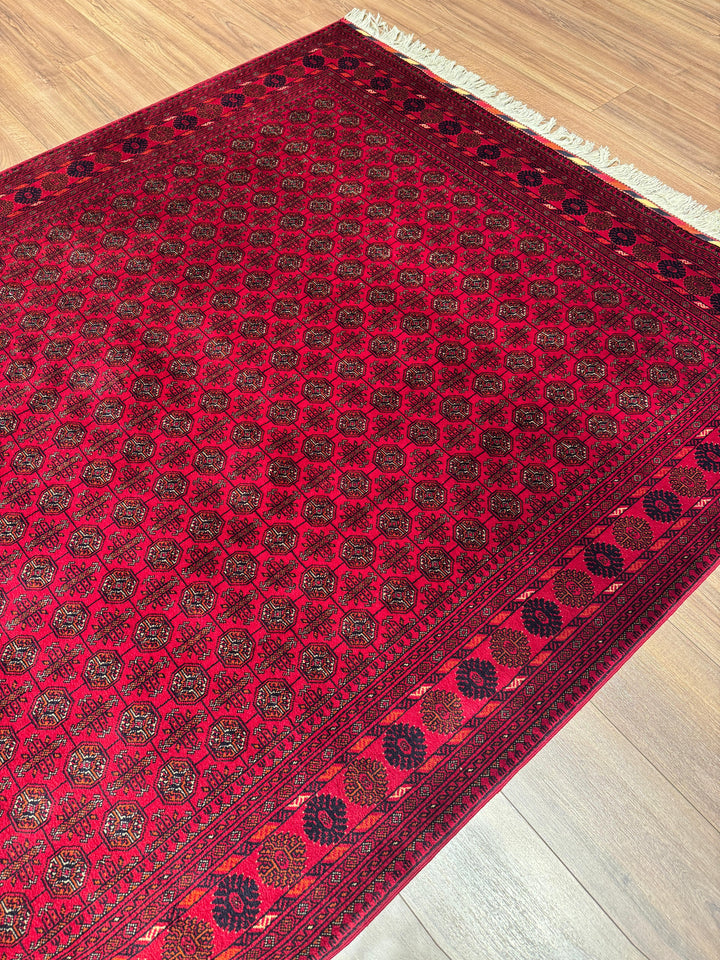 Afgan Halısı Bilcik Buhara Orijinal El Dokuması Kök Boya Yün 173x238 4.12 Metrekare - 5x7 ft