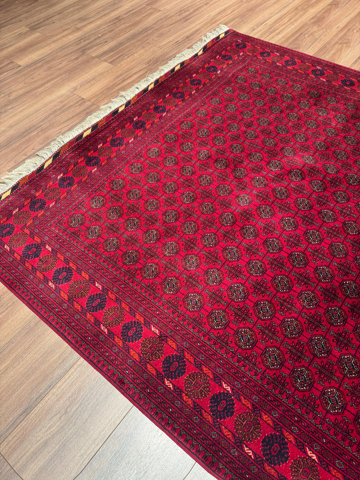 Afgan Halısı Bilcik Buhara Orijinal El Dokuması Kök Boya Yün 173x238 4.12 Metrekare - 5x7 ft