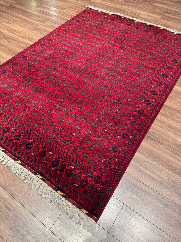 Afgan Halısı Bilcik Buhara Orijinal El Dokuması Kök Boya Yün 173x238 4.12 Metrekare - 5x7 ft