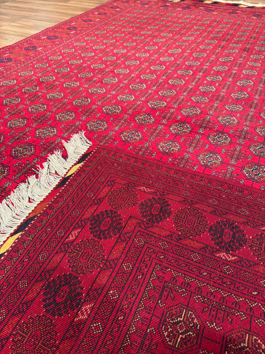 Afgan Halısı Bilcik Buhara Orijinal El Dokuması Kök Boya Yün 173x238 4.12 Metrekare - 5x7 ft