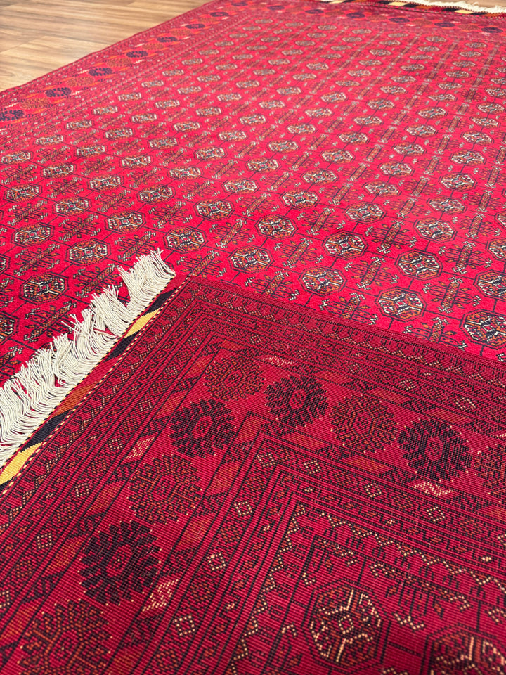 Afgan Halısı Bilcik Buhara Orijinal El Dokuması Kök Boya Yün 173x238 4.12 Metrekare - 5x7 ft