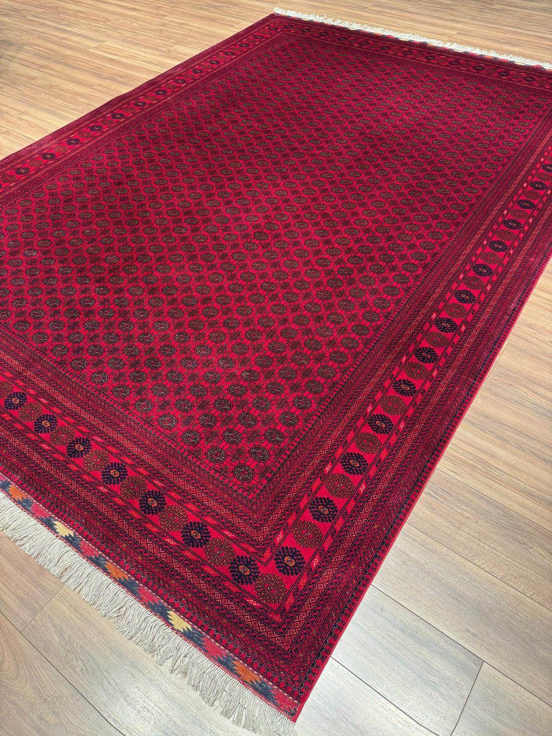 Afgan Halısı Bilcik Buhara Orijinal El Dokuması Kök Boya Yün 249x347 8.64 Metrekare - 8x12 ft