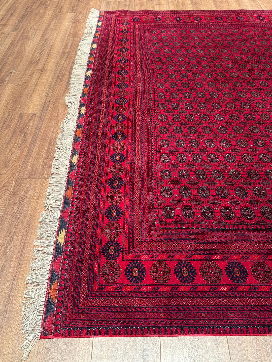 Afgan Halısı Bilcik Buhara Orijinal El Dokuması Kök Boya Yün 249x347 8.64 Metrekare - 8x12 ft