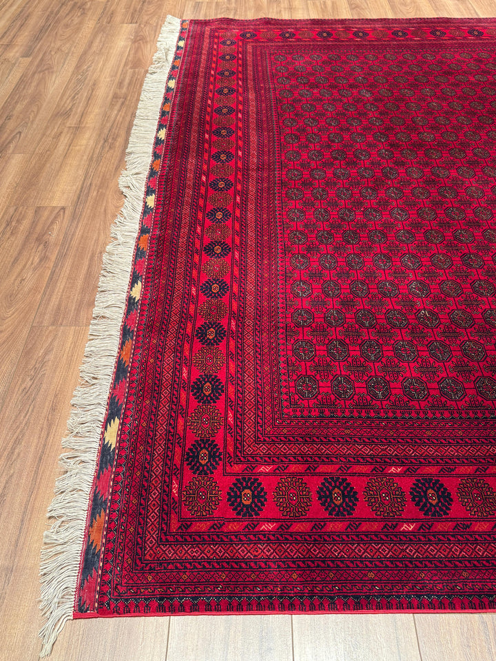 Afgan Halısı Bilcik Buhara Orijinal El Dokuması Kök Boya Yün 249x347 8.64 Metrekare - 8x12 ft