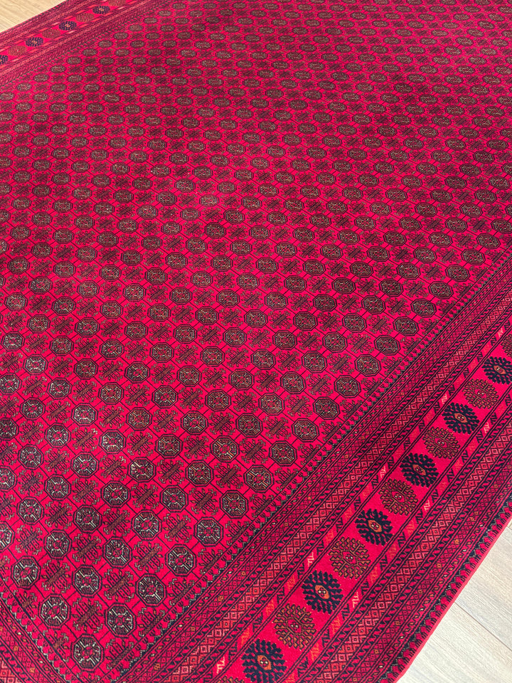 Afgan Halısı Bilcik Buhara Orijinal El Dokuması Kök Boya Yün 249x347 8.64 Metrekare - 8x12 ft