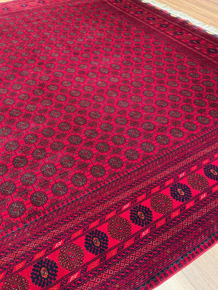 Afgan Halısı Bilcik Buhara Orijinal El Dokuması Kök Boya Yün 249x347 8.64 Metrekare - 8x12 ft