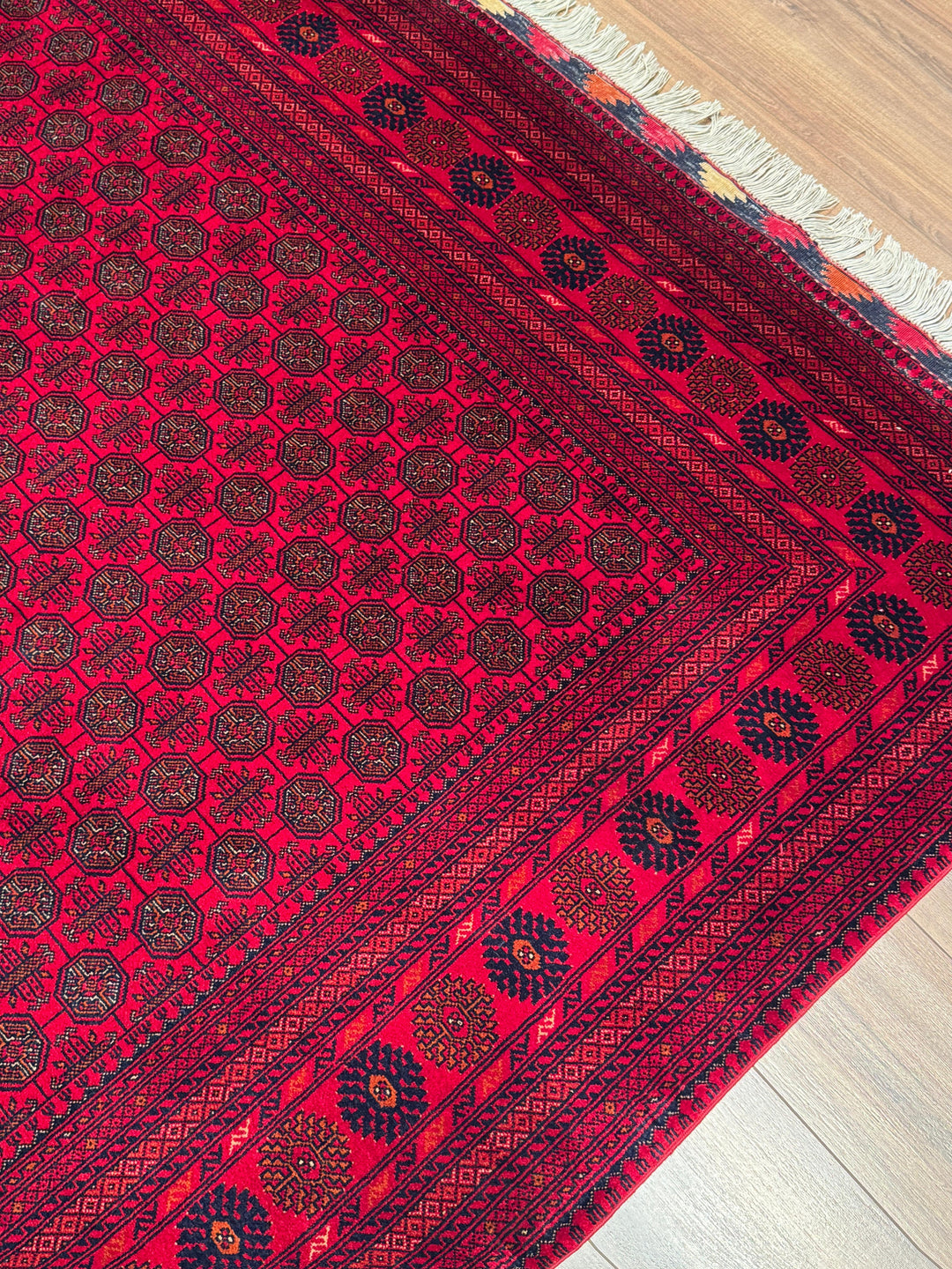 Afgan Halısı Bilcik Buhara Orijinal El Dokuması Kök Boya Yün 249x347 8.64 Metrekare - 8x12 ft