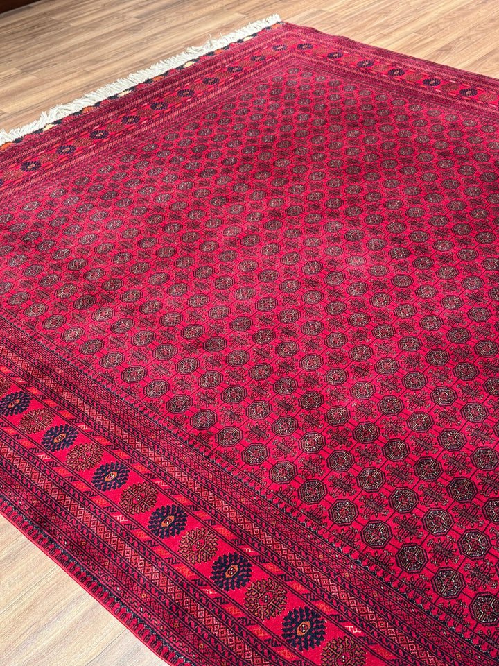 Afgan Halısı Bilcik Buhara Orijinal El Dokuması Kök Boya Yün 249x347 8.64 Metrekare - 8x12 ft