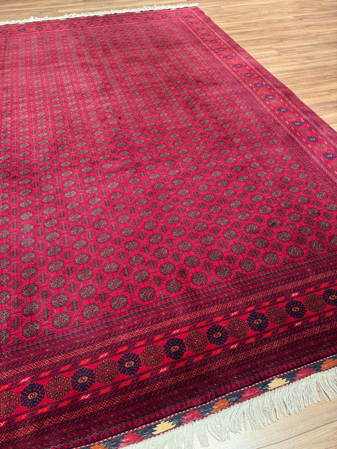 Afgan Halısı Bilcik Buhara Orijinal El Dokuması Kök Boya Yün 249x347 8.64 Metrekare - 8x12 ft