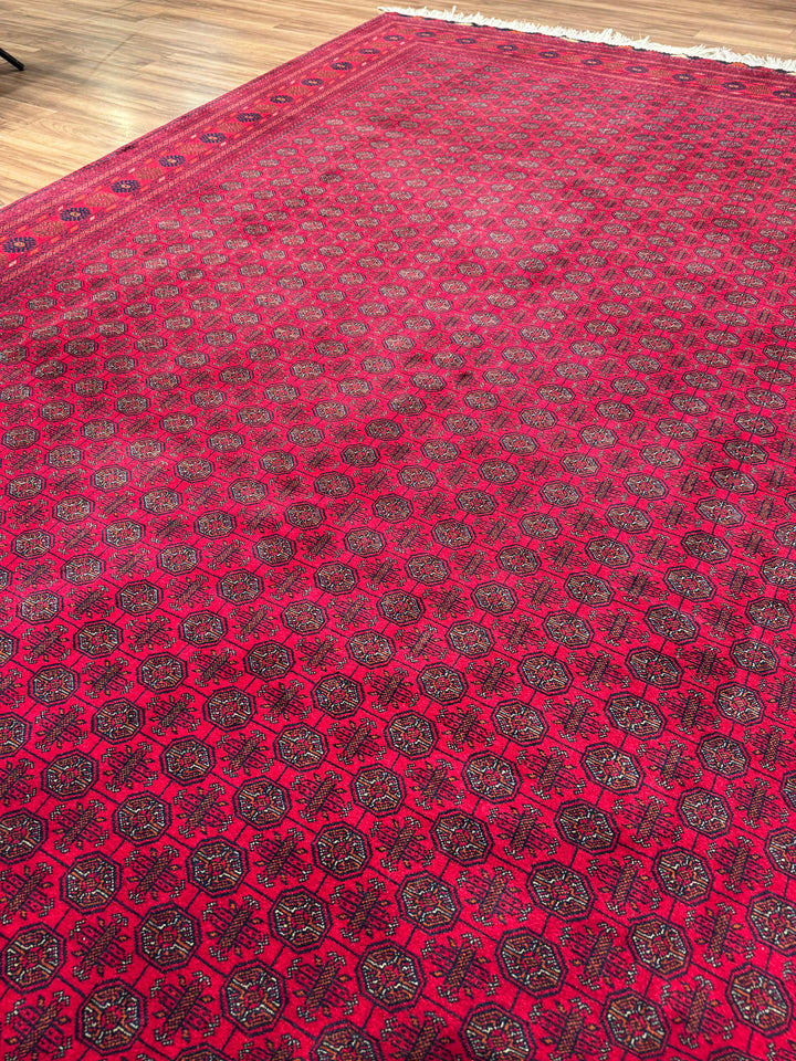 Afgan Halısı Bilcik Buhara Orijinal El Dokuması Kök Boya Yün 249x347 8.64 Metrekare - 8x12 ft