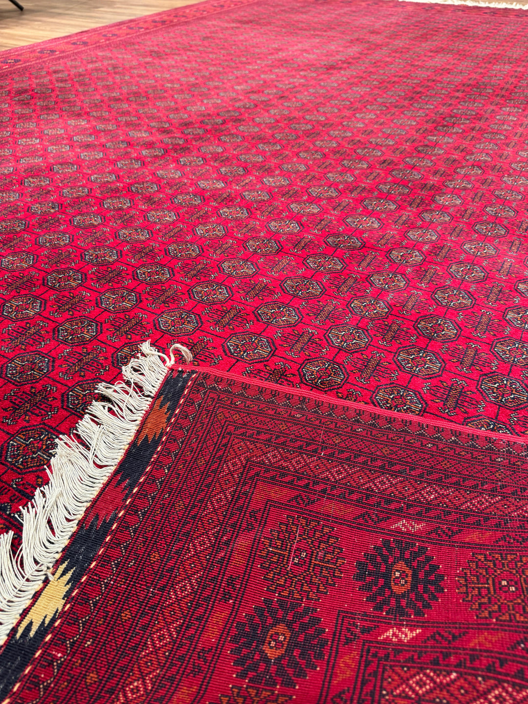 Afgan Halısı Bilcik Buhara Orijinal El Dokuması Kök Boya Yün 249x347 8.64 Metrekare - 8x12 ft