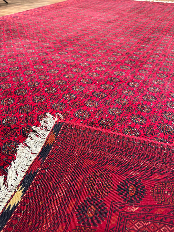 Afgan Halısı Bilcik Buhara Orijinal El Dokuması Kök Boya Yün 249x347 8.64 Metrekare - 8x12 ft