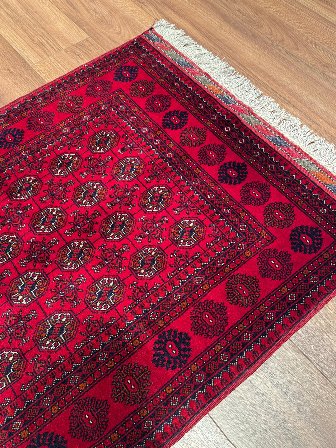 Afgan Halısı Yolluk Bilcik Buhara Orijinal El Dokuması Kök Boya Yün 0.82x205 1.68 Metrekare - 3x7 ft