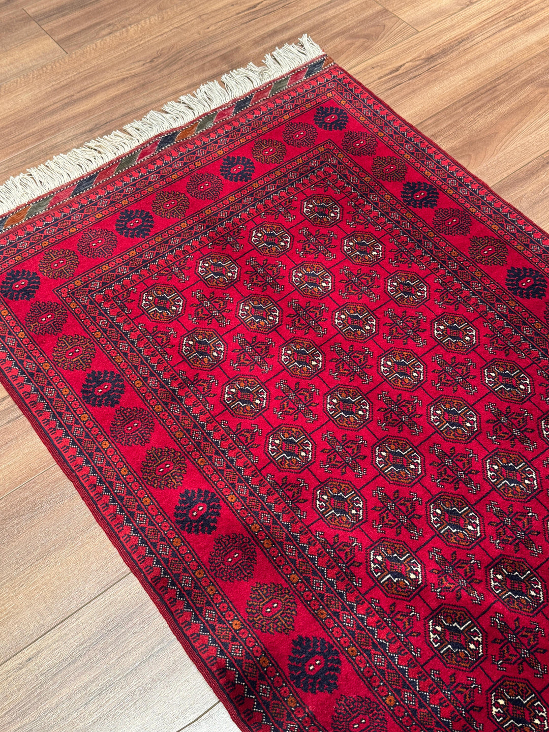 Afgan Halısı Yolluk Bilcik Buhara Orijinal El Dokuması Kök Boya Yün 0.82x205 1.68 Metrekare - 3x7 ft