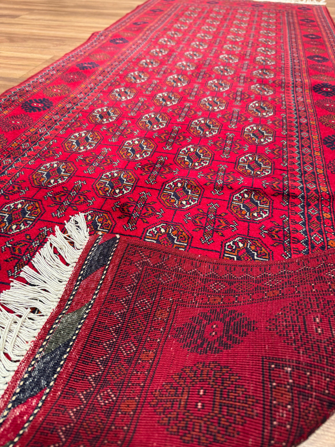 Afgan Halısı Yolluk Bilcik Buhara Orijinal El Dokuması Kök Boya Yün 0.82x205 1.68 Metrekare - 3x7 ft