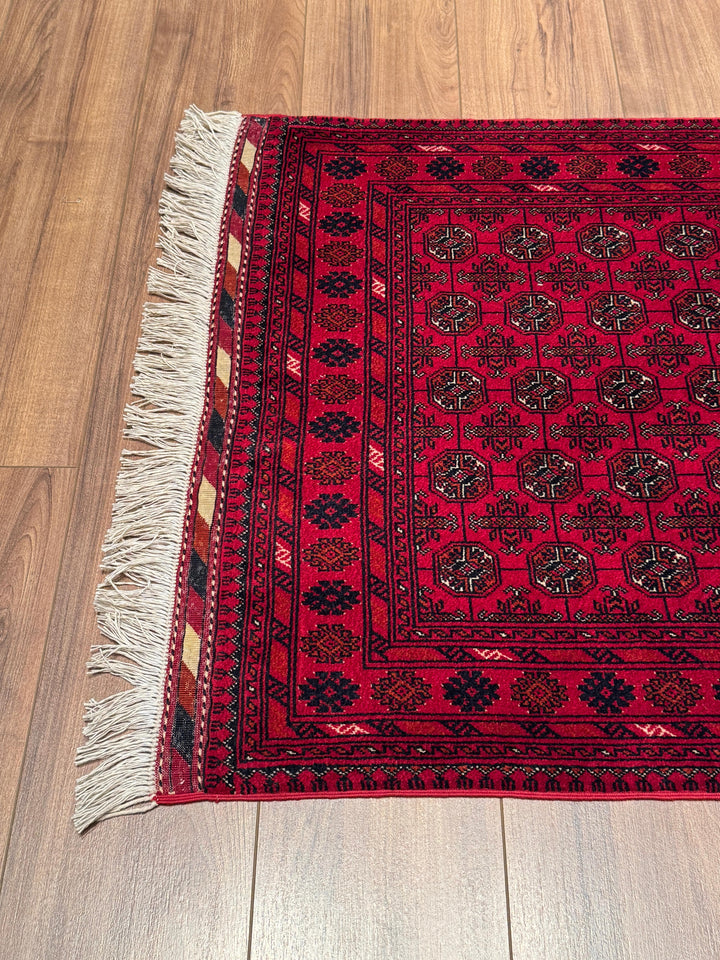 Afgan Halısı Yolluk Bilcik Buhara Orijinal El Dokuması Kök Boya Yün 0.79x199 1.57 Metrekare - 3x7 ft