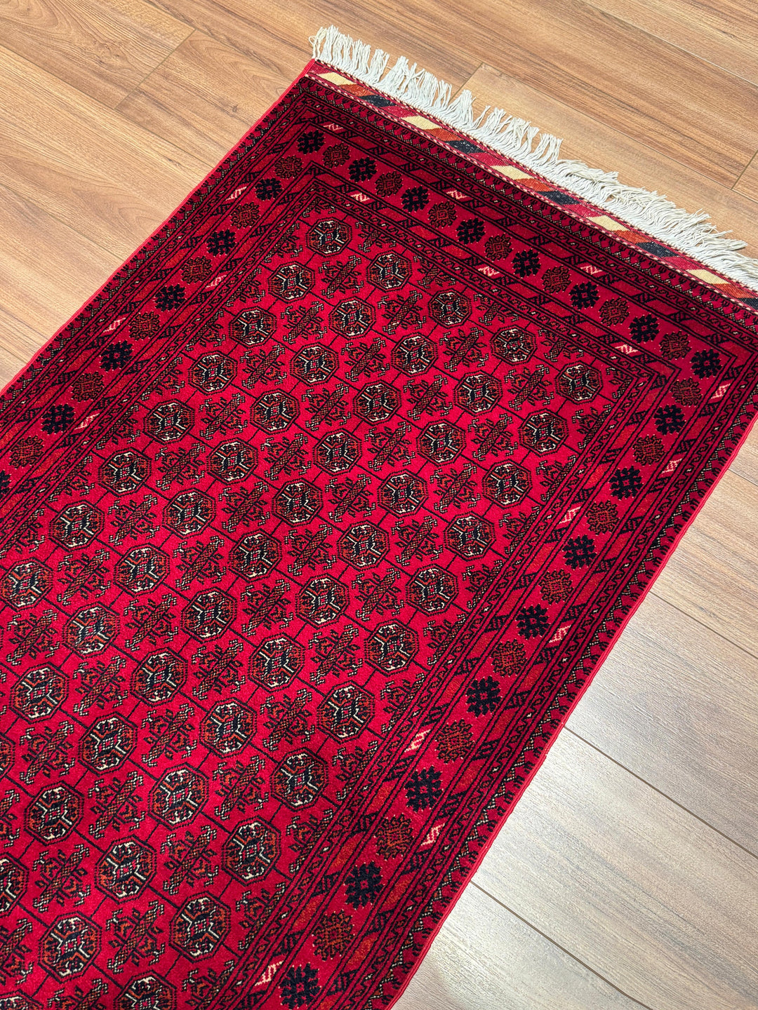 Afgan Halısı Yolluk Bilcik Buhara Orijinal El Dokuması Kök Boya Yün 0.79x199 1.57 Metrekare - 3x7 ft