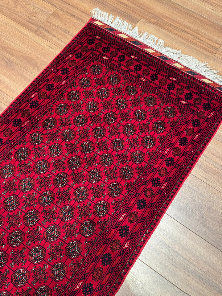 Afgan Halısı Yolluk Bilcik Buhara Orijinal El Dokuması Kök Boya Yün 0.79x199 1.57 Metrekare - 3x7 ft