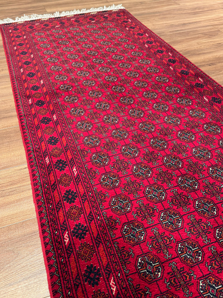 Afgan Halısı Yolluk Bilcik Buhara Orijinal El Dokuması Kök Boya Yün 0.79x199 1.57 Metrekare - 3x7 ft