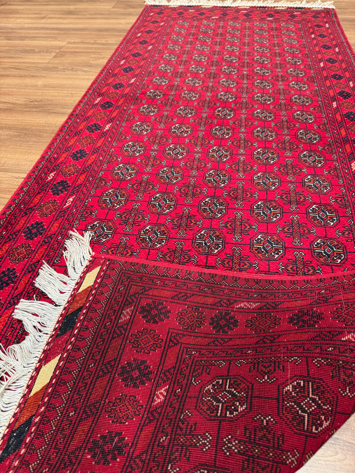 Afgan Halısı Yolluk Bilcik Buhara Orijinal El Dokuması Kök Boya Yün 0.79x199 1.57 Metrekare - 3x7 ft