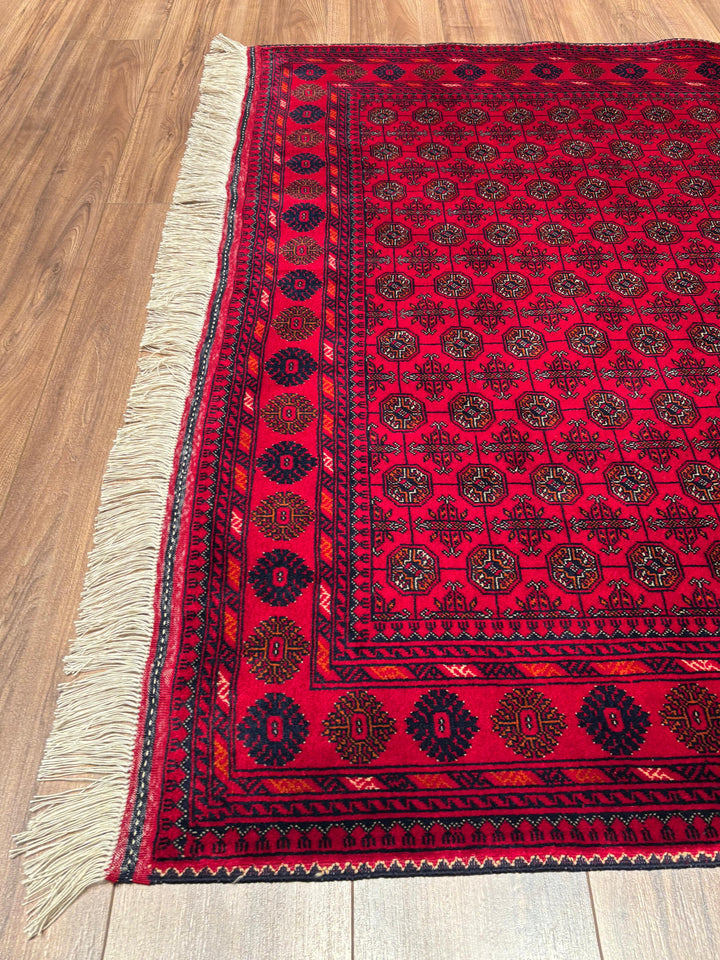 Afgan Halısı Bilcik Buhara Orijinal El Dokuması Kök Boya Yün 147x199 2.93 Metrekare - 5x7 ft