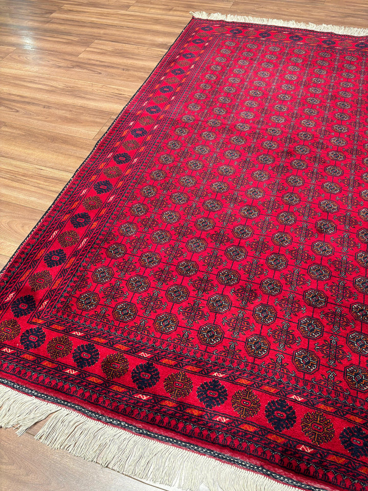 Afgan Halısı Bilcik Buhara Orijinal El Dokuması Kök Boya Yün 147x199 2.93 Metrekare - 5x7 ft