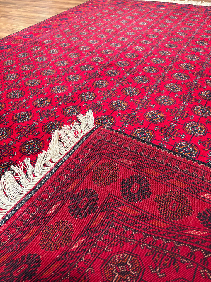 Afgan Halısı Bilcik Buhara Orijinal El Dokuması Kök Boya Yün 147x199 2.93 Metrekare - 5x7 ft