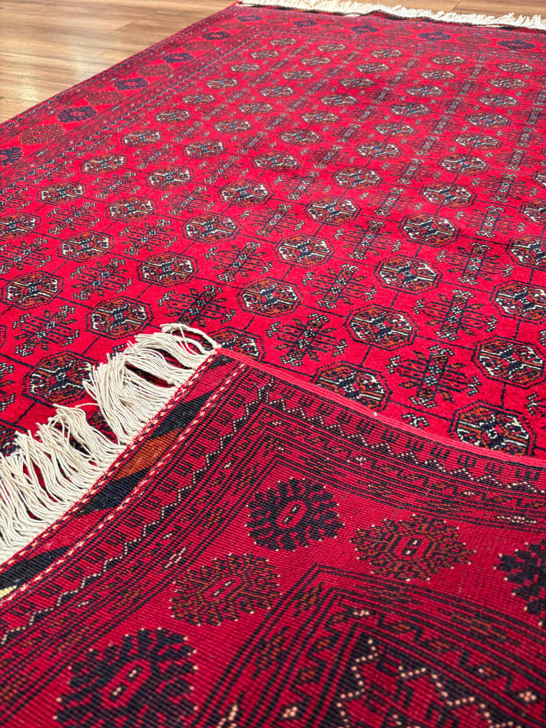 Afgan Halısı Bilcik Buhara Orijinal El Dokuması Kök Boya Yün 100x150 1.5 Metrekare - 3x5 ft