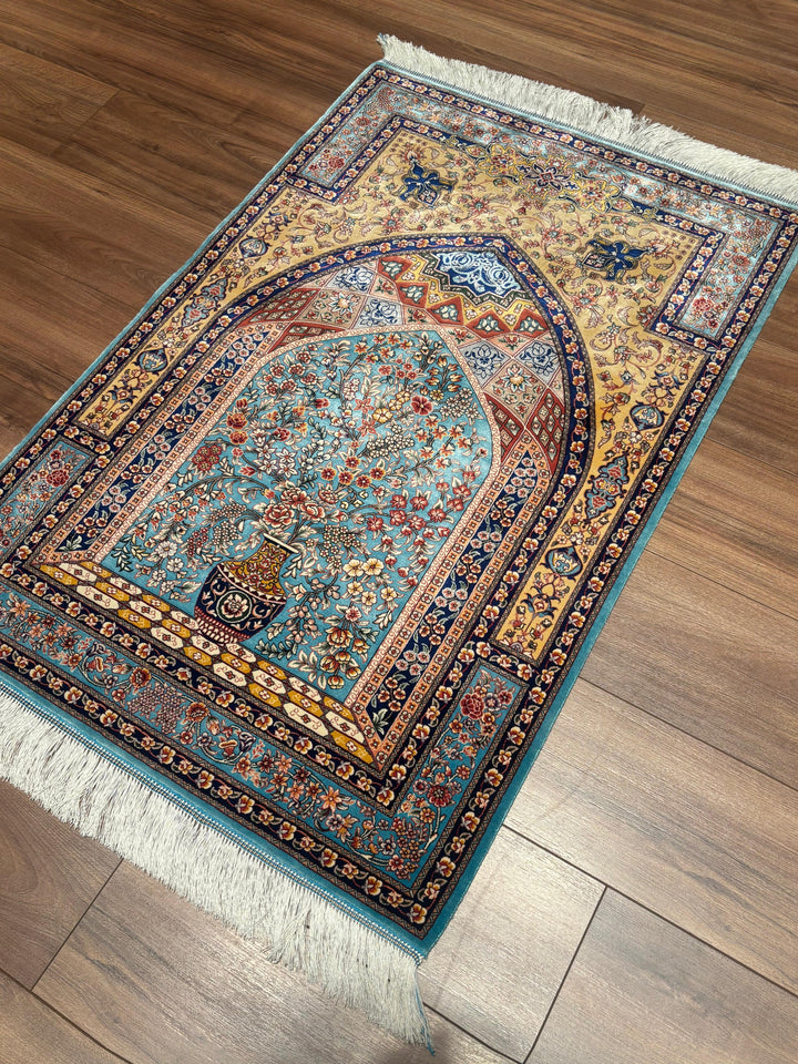 İran Turkuaz Seccade 0.80x120 0.96 Metrekare Namazlık - 2x4 ft