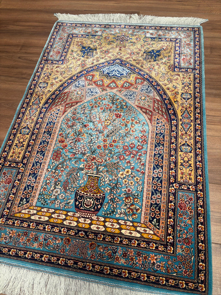 İran Turkuaz Seccade 0.80x120 0.96 Metrekare Namazlık - 2x4 ft