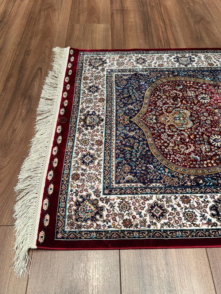 İran Bordo - Krem Seccade 0.80x125 1 Metrekare Namazlık - 2x4 ft