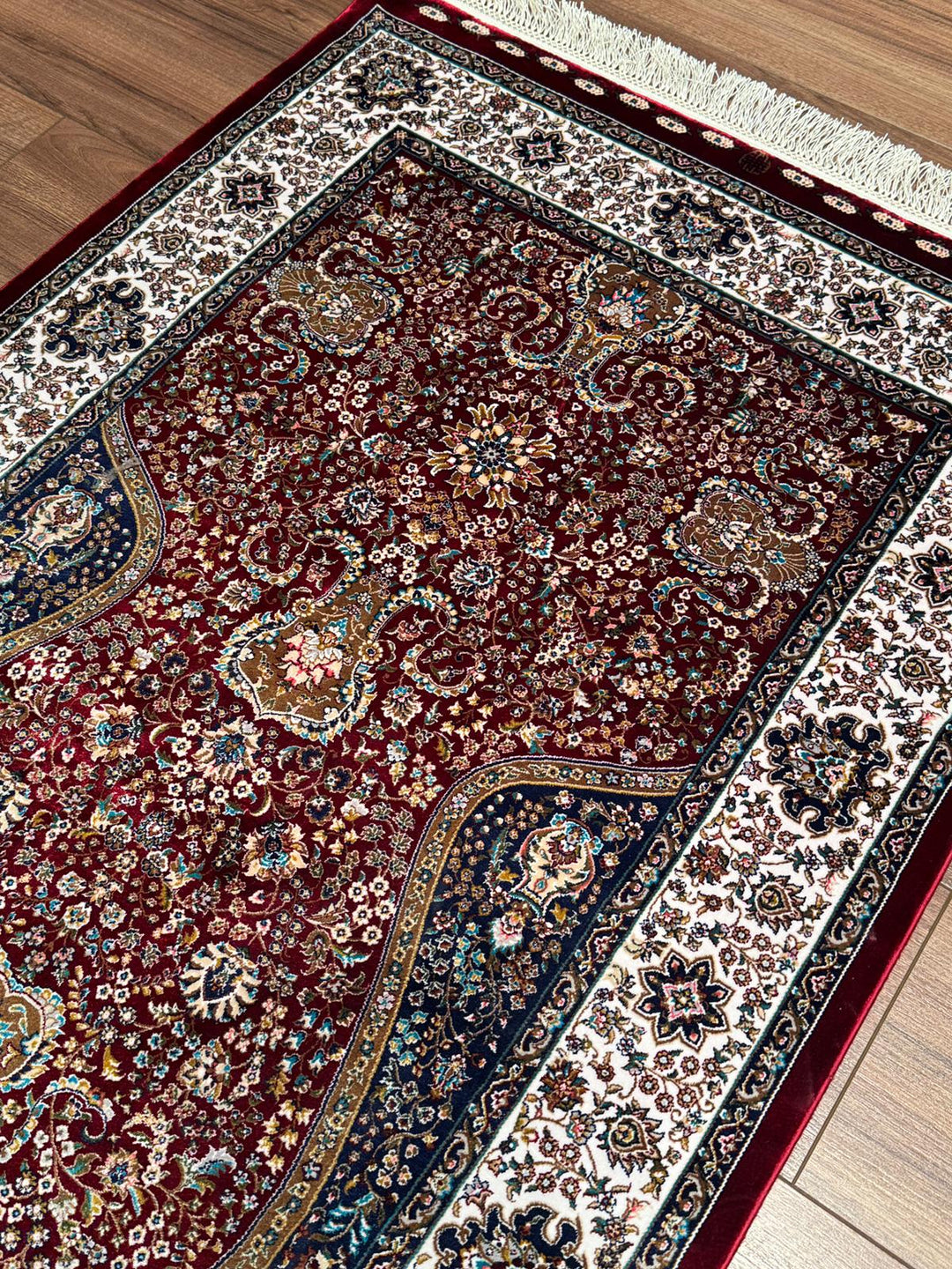 İran Bordo - Krem Seccade 0.80x125 1 Metrekare Namazlık - 2x4 ft